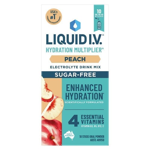 Liquid IV Hydration Sugar Free Peach 10 Sachets