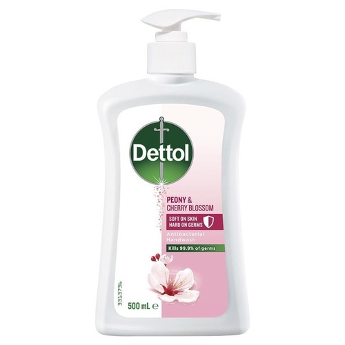 Dettol Antibacterial Liquid Hand Wash Pump Peony & Cherry Blossom 500ml