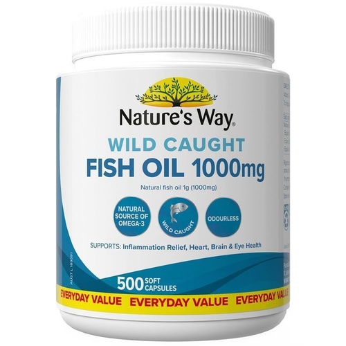 Natures Way Wild Caught Fish Oil 1000mg 500 Capsules Exclusive