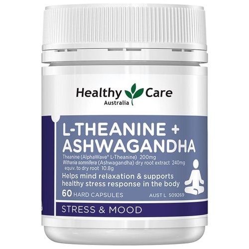 Healthy Care L-Theanine + Ashwagandha 60 Capsules
