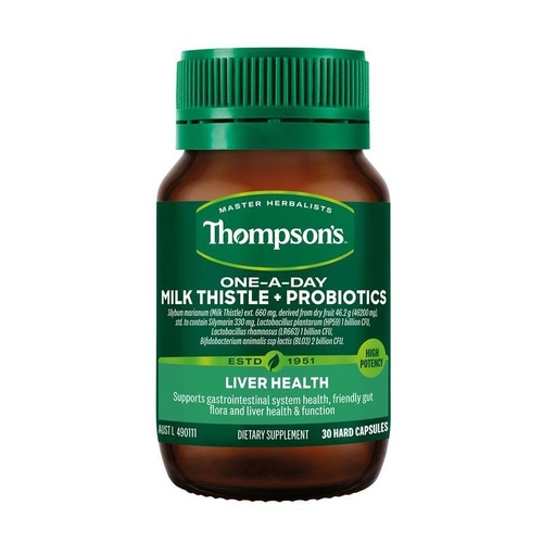 Thompsons One-A-Day Milk Thistle + Probiotic 30s