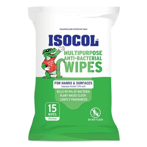 Isocol Hand & Surface Wipes 15 Pack