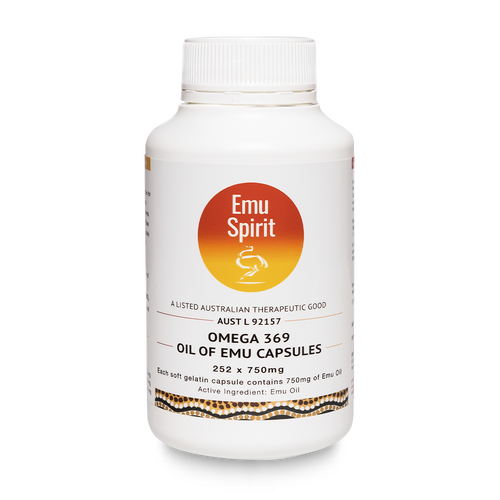 Emu Spirit Omega 369 Oil Of Emu 750mg 252 Capsules Relief Inflammation