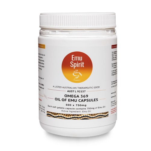 Emu Spirit Omega 369 Oil Of Emu 750mg 500 Capsules Relief Inflammation