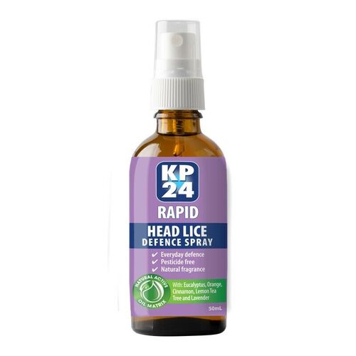 KP24 Rapid Defence Spray 50mL Head Lice Removal Everyday Fast Easy Safe