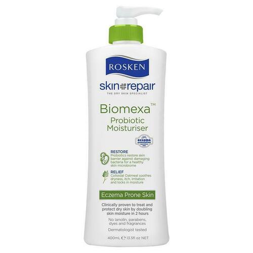 Rosken Biomexa Probiotic Moisturiser 400ml For Dry and Itchy Skin