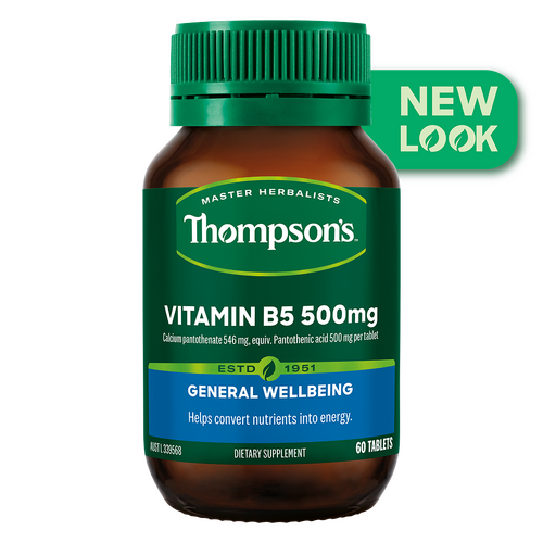 Thompson's Vitamin B5 Pantothenic Acid 500mg 60 Tablets General Wellbeing