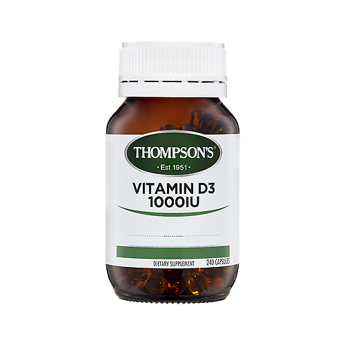 Thompsons Vitamin D3 1000IU 240 Caps Assist With Calcium Absorption
