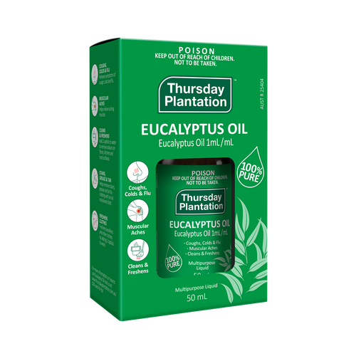 Thursday Plantation Eucalyptus Oil 100% 50ml Pure Eucalyptus Globulus Oil